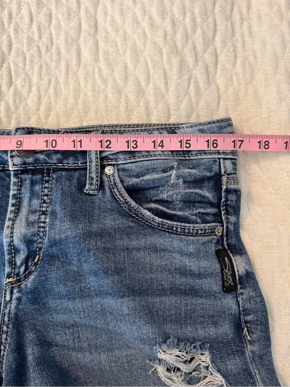 Silver Jeans Distressed Denim Shorts - Boyfriend Short